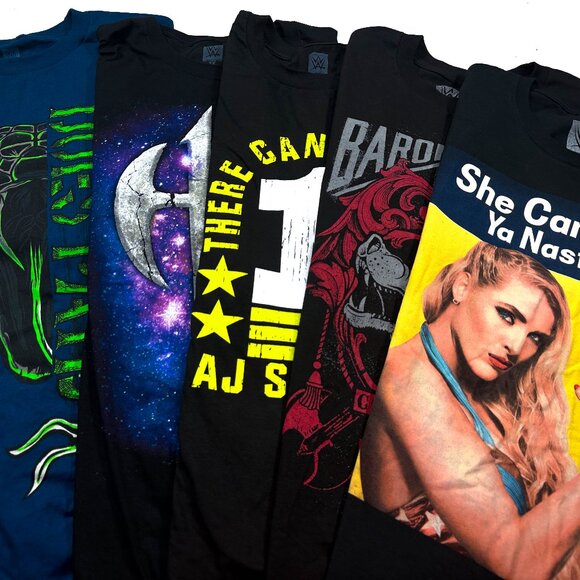 WWE Other - LOT OF 5 WWE T-Shirt 3XL Lacey Evans Baron Corbin AJ Styles Hardy Boyz Orton
